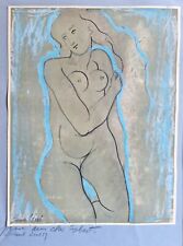 Très beau dessin rehaussé à la gouache  signé Enzo Cini 1921 -2002 artiste coté.
