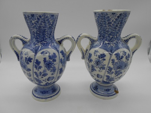Paire vase décor floral en - de,
