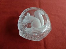 SUPERBE BOITE A BIJOUX EN CRISTAL DECOR ECUREUIL NEUVE