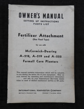 Manuel De Pièces McCORMICK-DEERING 1947 "218 219 222 Semoir À Maïs Engrais"