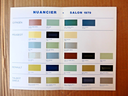 Nuancier coloris voitures - coloris,