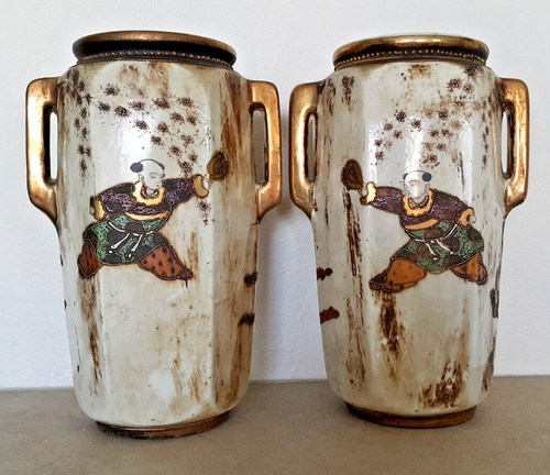 Paire vases anciens japon - de,