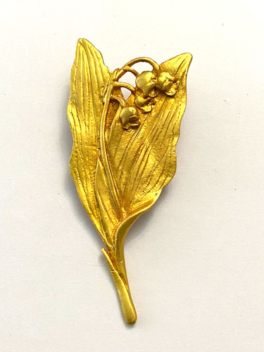 Broche métal doré bouquet - en,