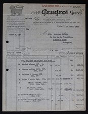 Invoice 1949 Paris etb Peugeot freres tooling 147
