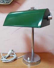 Lampe de banquier ancienne, vintage, lampe de bureau, lampe en émail