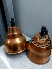 Vintage Pair of Emst Neumarker Brass Pendant Lamps Made in Germany