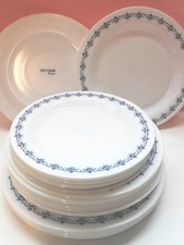 ARCOPAL FRANCE ORLÉANS BLUE DECOR 18 PLATES DESSERT BOTTOMS 