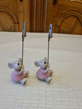 2 Porte Photo Pince Figurine Souris - Déco Chambre Enfant Cadre 