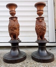 Rare Paire Bougeoirs Chouette