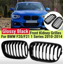 Calandre Grille Simple Lame Noire pour BMW Serie 1 F20 F21 118d 120d 2011 2014