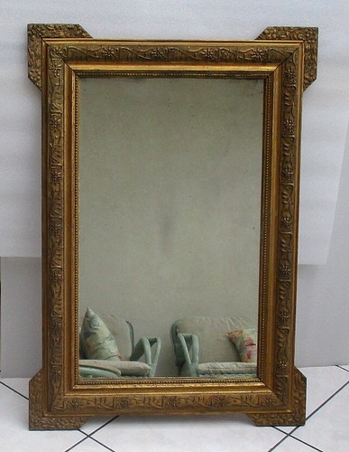 Miroir encadrement bois et - ,