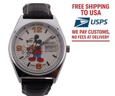 Vintage Seiko Automatic Mickey Mouse 17 J 6309A D/D Japan Made Man's Wrist Watch