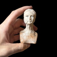 SCULPTURE & TERRACOTTA WORKSHOP BUST WOMAN FACE ANTHROPOMORPHIC ART 1950