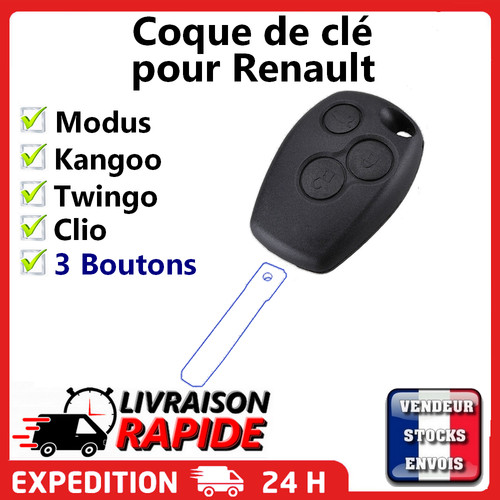 Coque clé pour renault - pour, 3