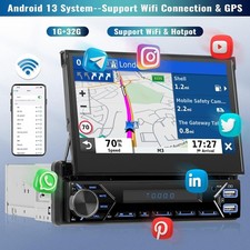 Autoradio 2G +64G 1 Din, écran 7" flip out tactile,GPS, Cam recul, A3783