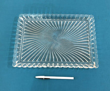 Rectangular Crystal Serving Dish / Tray Signed BACCARAT BAMBOO MODEL