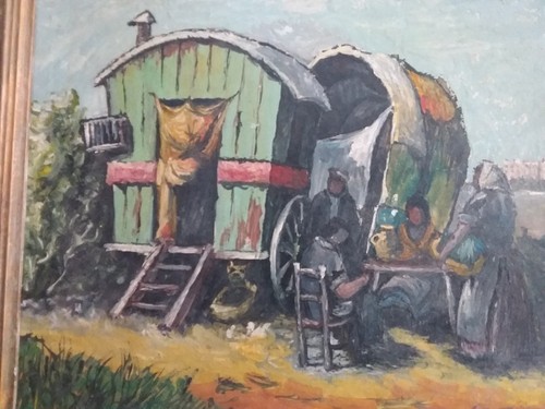 Tableau peinture l - à, huile