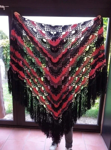 Châle fait main crochet - châle,