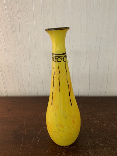 Vase jaune legras signé leg - vase,