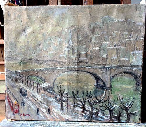 Huile ancienne paysage - huile,