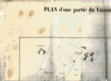 Large Original Plan (57 cm X 44) Parcelles du Chateau Lafite. Late 19th century. RARE++