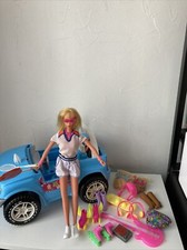 Mattel Barbie Tennis Teenagers +  Le Beach Cruiser 1999 Jeep Wrangler Vintage