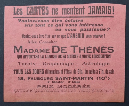 Carte visite publicité - , madame