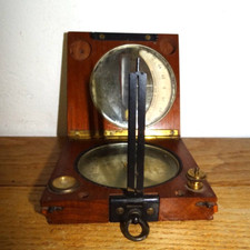 Boussole Alidade avec Rare Cadran de Calcul des Pentes au Millième Règle Niveau