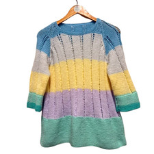 Pull Vintage Tricoté Main M