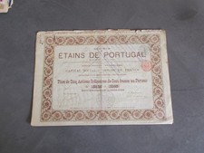 ACTION.ETAINS DU PORTUGAL.ACTE PAR MAITRE VAN HALTEREN.BRUSSELS.1903.