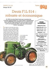 TRACTEUR DEUTZ F1L 514 Robuste et économique & Sur 4 Pages