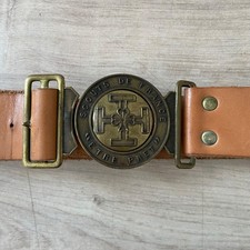 Antique Scouts de France ""BE READY"" 3-LEAF Clover Leather Belt 1940