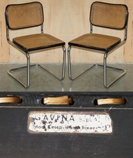 PAIR OF ORIGINAL 1968 GAVINA KNOLL STAMPED MARCEL BREUER CESCA KNOLL B32 CHAIRS