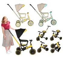 Poussette pour Enfants Tricycle Pliable Avec Poignée Vélo Sans Pédales