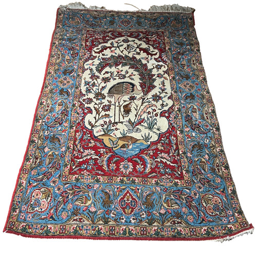 Tapis ancien soie laine - tapis, et