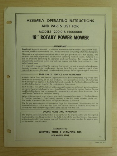 Western tool rotary - 18", power