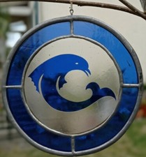 Petit vitrail thème  dauphin