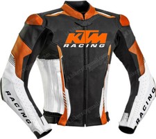 KTM Veste Motard en Cuir Courses Veste en Cuir de Motard Veste en Cuir de Moto
