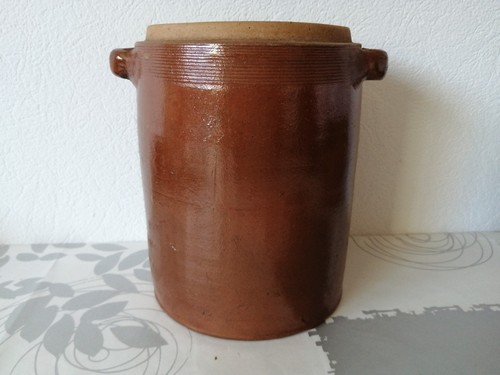 Ancien pot marron terre - pot,