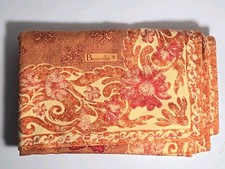 BEAUVILLE France Table Runner Fall Thanksgiving Red Brown Gold Florals 99" Large