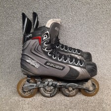 Bauer Vapor XR2 Inline Hockey Roller Skates Senior Size 8R Grey Black Red Hi-Lo
