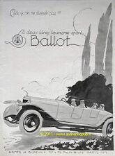 ADVERTISEMENT AUTOMOBILE BALLOT 8 CYLINDER CAR 1925 FRENCH AD CAR ART DECO