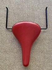 Vintage Velo Bike Seat Saddle #001 Red w/ Metal Rack SAFETY LIGHT DOES NOT WORK
