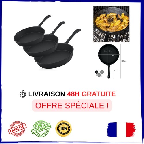 Bbq toro set poêles fonte - poêles,
