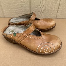 El Naturalista Brown Leather Slip On Clogs Mules Women’s Size EU 39 US 8.5