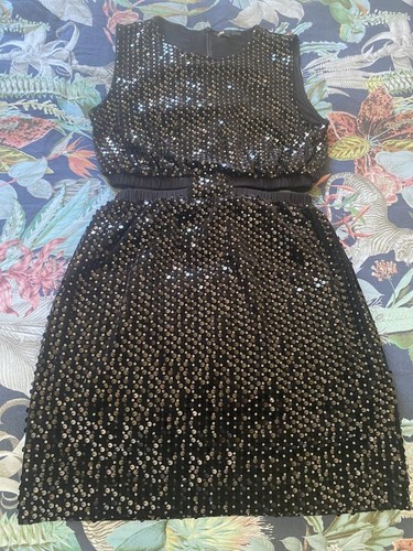 Robe maje noire sequins - robe,