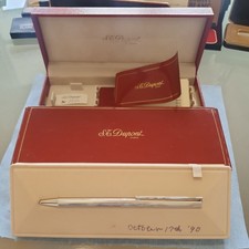 Vintage ST Dupont Ballpoint Pen Silver Plated Stylo Bille Plaque Lignes