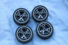 four antique meccano wheels approx 60mm 1990's (no dinky hornby)