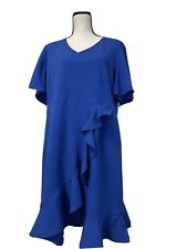 River Woods A Line Dress Womens 12 Blue Swing  Ruffle Short Sleeve FR:44 N134