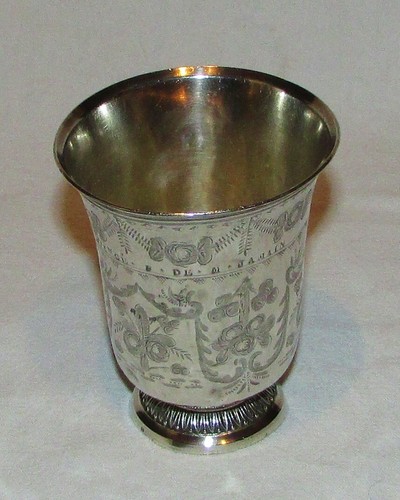 Timbale tulipe gravee argent - timbale,